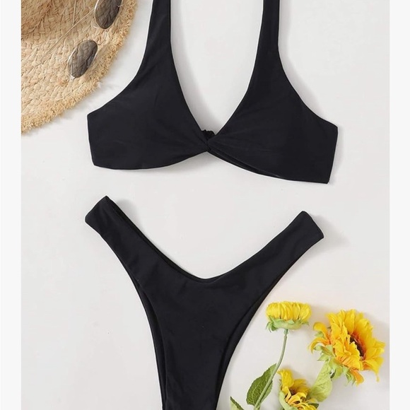 Black Women's Swimwear Set🌴 with 2 Different style Bottoms - Picture 1 of 8